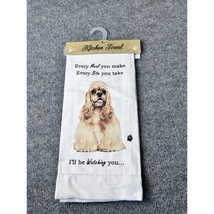 Cocker Spaniel Buff Kitchen‎ Towel Cute & Funny I'll Be Watching You 18"x26"